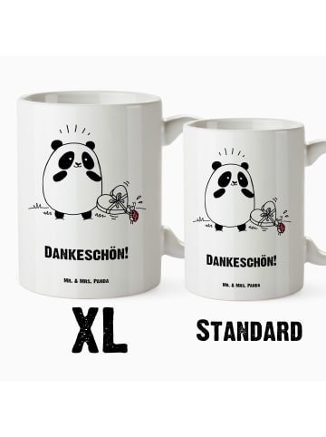 Mr. & Mrs. Panda weisse tasse Panda Dankeschön mit Spruch in Weiß