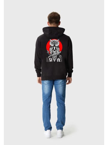 OLDSKULL Hoodie Asian Secret Owl Skull Graphic in Black