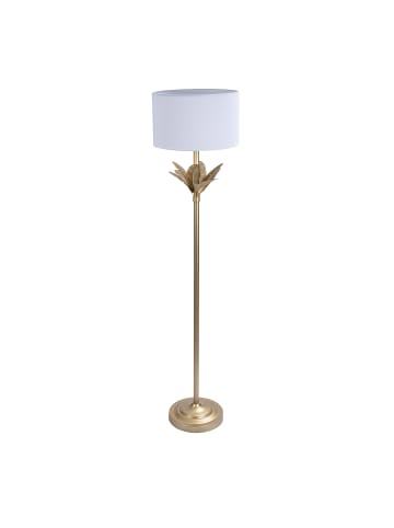relaxdays Stehlampe in Weiß/ Gold - (H)152,5 x Ø33 cm
