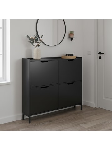 relaxdays Schuhkipper in Schwarz - (B)100 x (H)90 x (T)19 cm