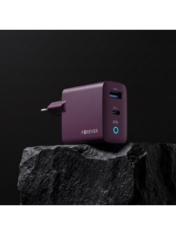 FOREVER Forever Vibe-TC45AC GaN PD QC Ladegerät 1x USB-C 1x USB 45W