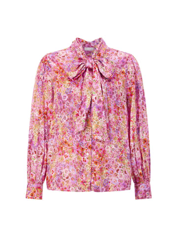 Rich & Royal Printed Blouse with Bow in Soft Orchid