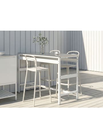 Beliani Stehtisch MAENZA in Weiß/Schwarz - (W) 120 x (H) 105 x (L) 40 cm