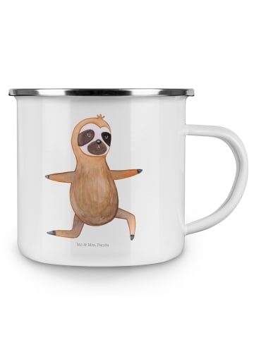 Mr. & Mrs. Panda Teetasse Faultier Yoga ohne Spruch in Weiß