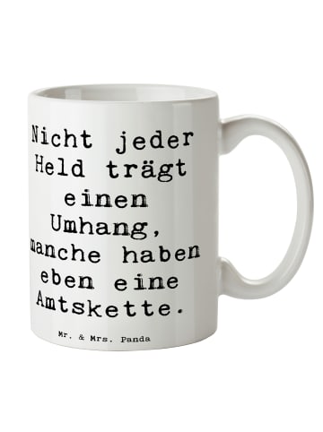 Mr. & Mrs. Panda Kaffeebecher Spruch Bürgermeister Held mit Spruch in Weiß