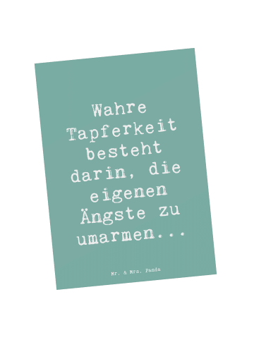 Mr. & Mrs. Panda Bildkarte Spruch Tapferkeit Umarmung mit Spruch in Meeresbrise