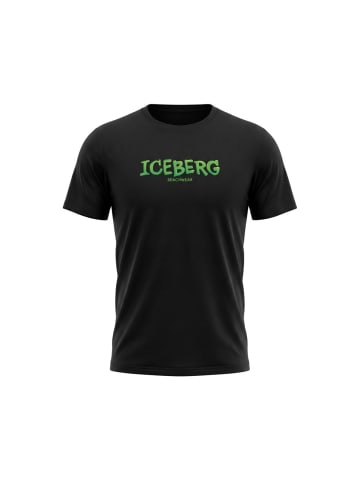 Iceberg Braun Schwarz Baumwolle Herren T-Shirt