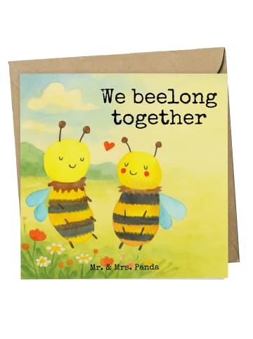 Mr. & Mrs. Panda Grußkarte Biene Verliebt Design mit Spruch in Weiß