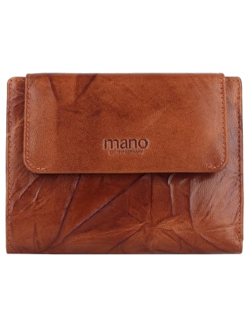 mano Donna Aurona Geldbörse RFID Leder 14 cm in cognac