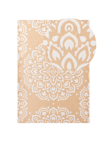 Beliani Outdoorteppich KARWAR in Beige/Weiß - (W) 160 x (L) 230 cm