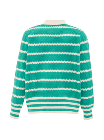usha BLUE LABEL Women Cardigan in Grün Wollweiss Stickerei