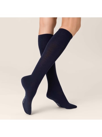 Kunert Kniestrümpfe Soft Wool Cotton weich in Marine