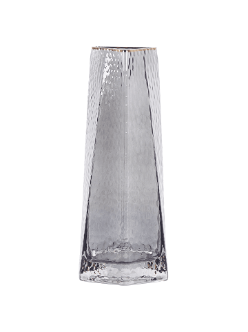 Beliani Blumenvase LILAIA in Grau/Gold - (W) 12 x (H) 27 x (L) 12 cm