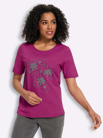 Sieh an! Rundhals-Shirt in magenta-grau