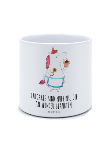 Mr. & Mrs. Panda XL Blumentopf Einhorn Küche mit Spruch in Weiß