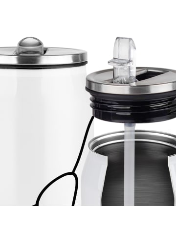 Mr. & Mrs. Panda Schul Trinkflasche Robbe Lachen ohne Spruch in Weiß