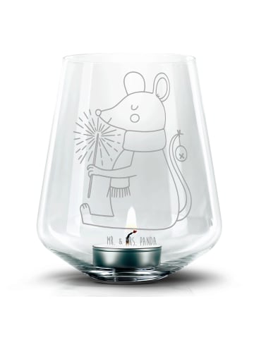 Mr. & Mrs. Panda Windlicht Glas Maus Weihnachten ohne Spruch in Transparent