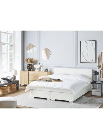 Beliani Doppelbett PRESIDENT in Weiß/Silber - (W) 170 x (H) 90 x (L) 210 cm