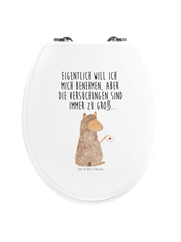 Mr. & Mrs. Panda Toilettendeckel Alpaka Fahne mit Spruch in Weiß