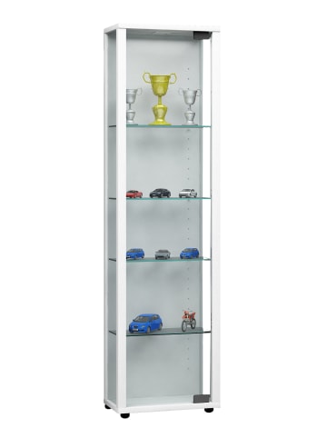 VCM  Holz Glas Stand Vitrine Sammelvitrine Edana Mini in Weiß