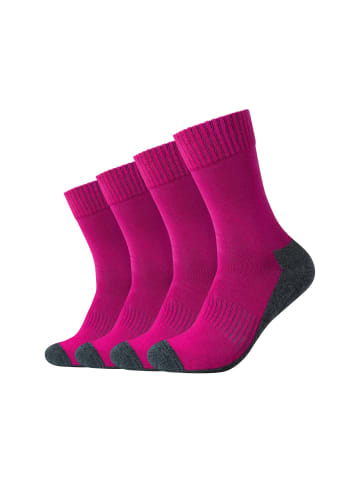 camano Sportsocken Atmungsaktiv Bequem Perfekte Passform Tennissocken Verstärkt Herren und Damen 4er Pack function in raspberry