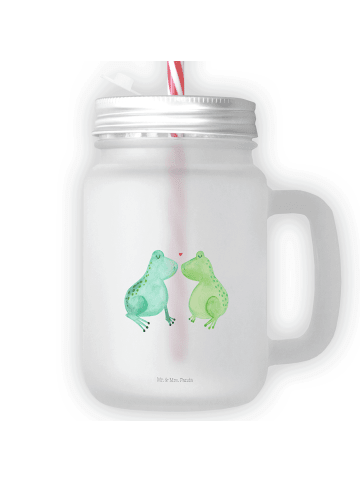 Mr. & Mrs. Panda Smoothie-Glas Frosch Liebe ohne Spruch in Transparent