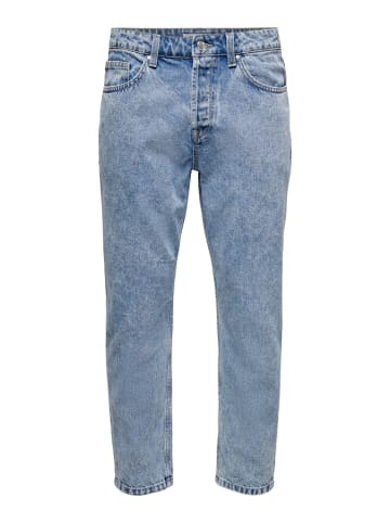 Only&Sons Cropped Jeans Loose Fit Denim Straight Leg Ankle Pants Hose ONSAVI in Hellblau