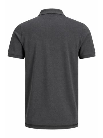Jack & Jones Polo Shirt JJEPAULOS Sommer Hemd Kragen Pique Cotton in Dunkelgrau-3