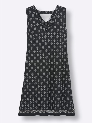 sheego Jersey-Kleid in schwarz-ecru-bedruckt