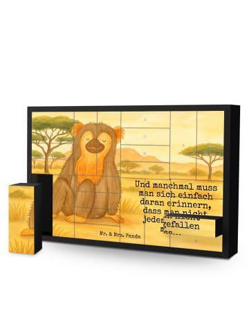 Mr. & Mrs. Panda Weihnachtskalender Affe Design mit Spruch in Weiß