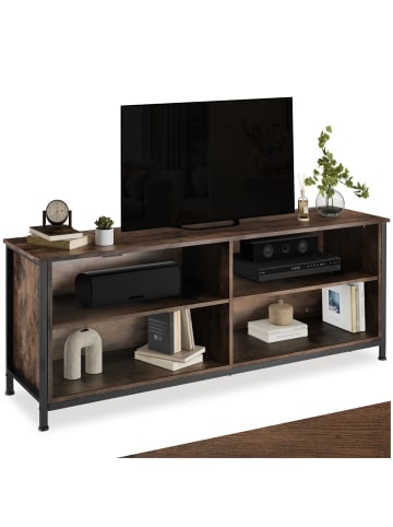 tectake Sideboard Navan 147 x 41 x 60,5 cm, Industrial Holz dunkel, rustikal