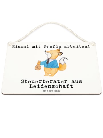 Mr. & Mrs. Panda Deko Schild Steuerberater Leidenschaft mit Spruch in Weiß