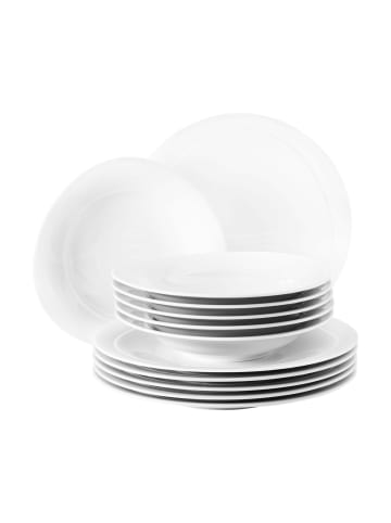 Seltmann Weiden 12er Set Tafelservice Trio Weiß in weiß
