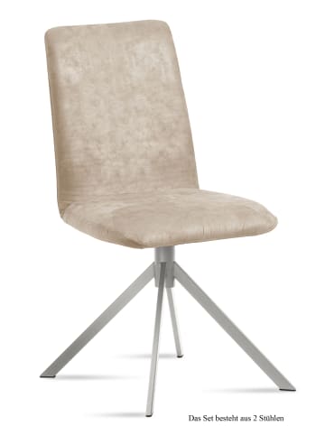 58 aufm Kessel ESSZIMMERSTUHL (2er-Set) Dorice 47x92x60 Edelstahl/Natur