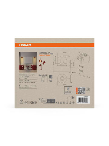 Osram Decor Corolle Wall Wandleuchte G9 Rot Metall Glas