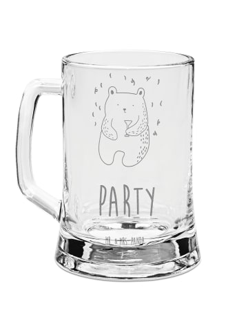 Mr. & Mrs. Panda Bierglas Bär Party mit Spruch in Transparent