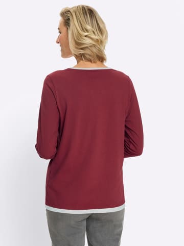 Sieh an! 2-in-1-Shirt in dunkelrot