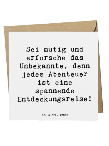 Mr. & Mrs. Panda Grußkarte Spruch Unbekannte Orte erkunden mit S... in Weiß