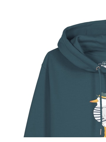 wat? Apparel Sweatshirt Möwe mit Hut in Petrol
