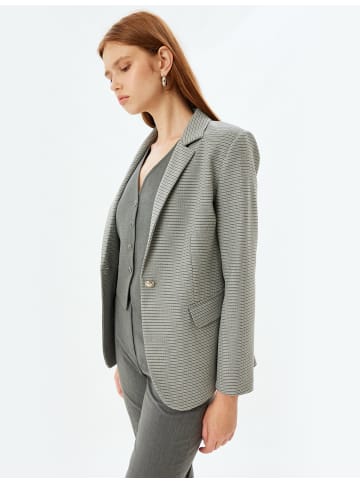 KOTON Blazer in Grau Karomuster