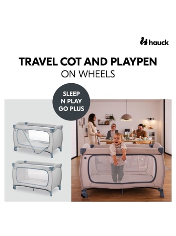 Hauck Reisebett XXL-Sparset - Sleep N Play Go Plus in grau,blau
