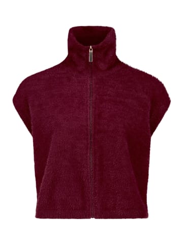 BETTY & CO Strickweste mit Reißverschluss in Fall Burgundy