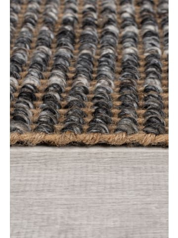 KADIMA DESIGN Teppich Jute-Wolle Farbverlauf, beidseitig nutzbar, handgewebt in Grau