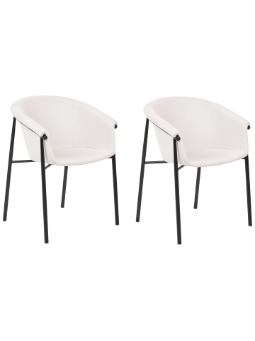 Beliani 2er-Set Esszimmerstuhl AMES in Beige/Schwarz