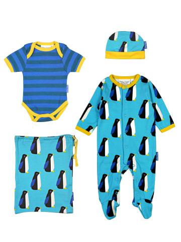 Toby Tiger Baby Geschenkset mit Pinguin Print in blau