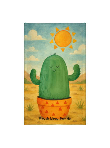 Mr. & Mrs. Panda Frotteetuch Kaktus Sonne Design ohne Spruch in Weiß
