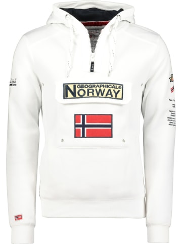 Geographical Norway Hoodie "Gymclass Men Hz 100 Db" in Weiß