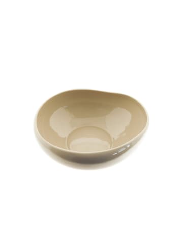 Almina Wave Biscuit Servier- & Salatschale aus hochwertigem Porzellan - 23 x in Beige