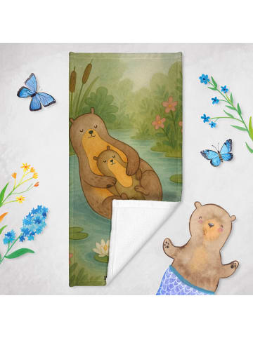 Mr. & Mrs. Panda Badetuch Otter Kind Design ohne Spruch in Grau Pastell