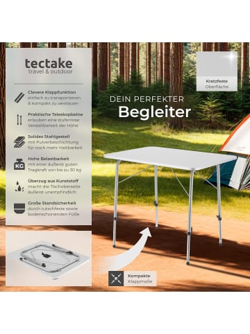 tectake Campingtisch Julian 80 x 60 x 68 cm, grau